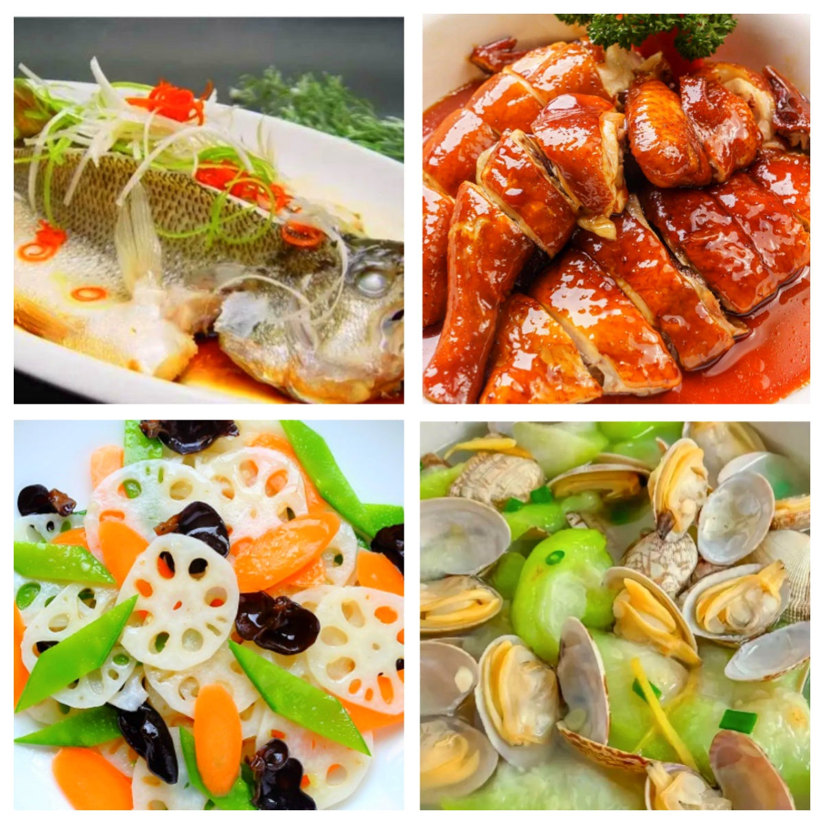 Thursday, June 25th: Classic dishes return: Steamed sea bass, soy sauce chicken, stir-fried lotus root, clam and loofah soup.