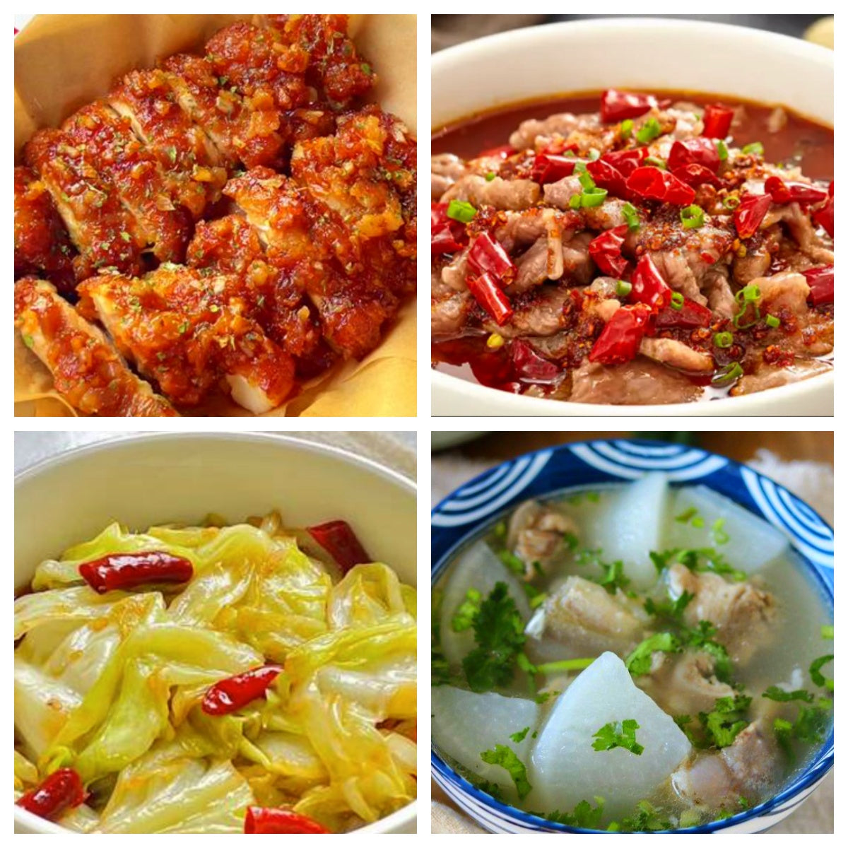 06月09日 周二麻辣鲜香:🌶️水煮牛肉、蜂蜜黄油鸡排、炝炒包心菜、萝卜筒骨汤