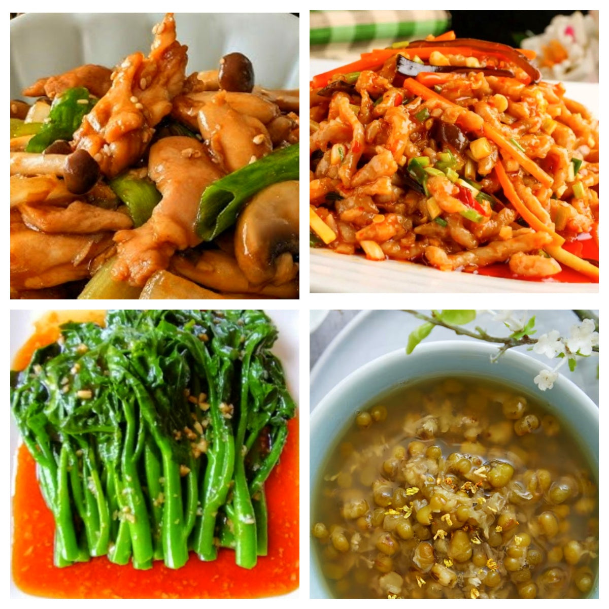 06月13日 周六麻辣鲜香:🌶️杂菌炒鸡片、鱼香肉丝🌶️、炒时蔬、冰糖绿豆汤