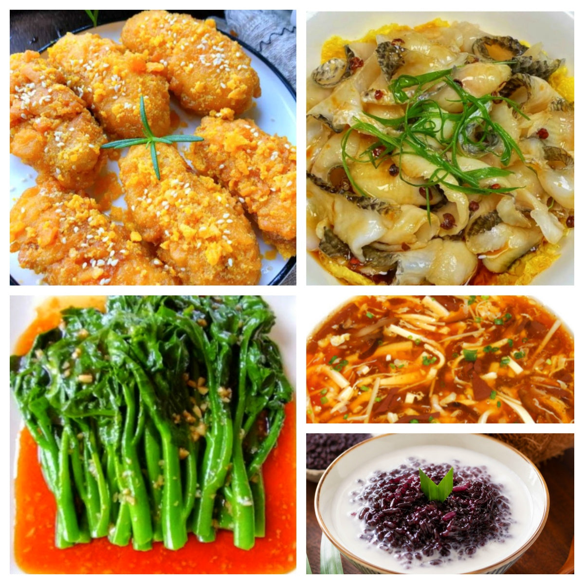 08月12日 周三经典回归：咸蛋黄鸡翅、葱油黑鱼片、蚝油油菜、酸辣汤（赠品：椰汁紫米）