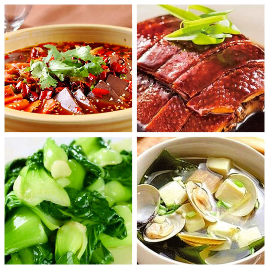 12月12日 周五麻辣鲜香：🌶️毛血旺、上海酱鸭、清炒上海青、文蛤豆腐汤