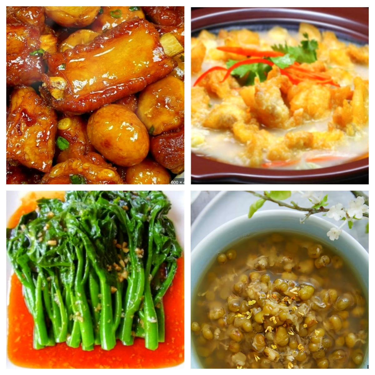 06月13日 周六家乡菜：板栗排骨、三鲜小酥肉、炒时蔬、冰糖绿豆汤
