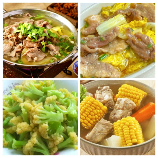 12月12日 周五经典回归：🌶️跷脚牛肉 （含蘸料）、娃娃菜蒸肉片、清炒上海青、文蛤豆腐汤