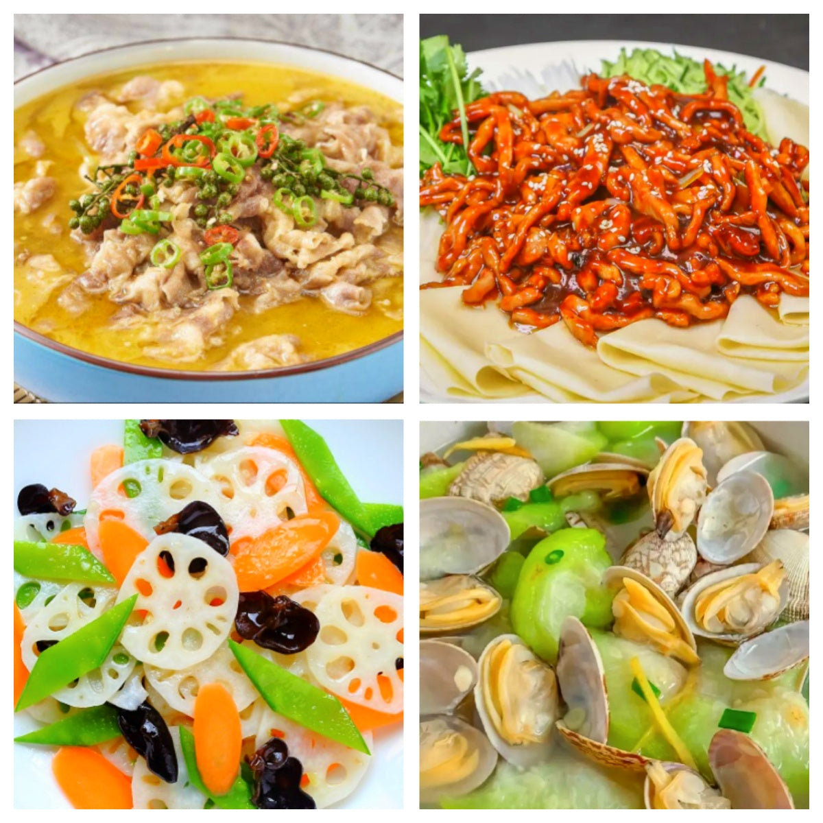 06月25日 周四麻辣鲜香：京酱肉丝、酸汤肥牛🌶️、荷塘小炒、文蛤丝瓜汤