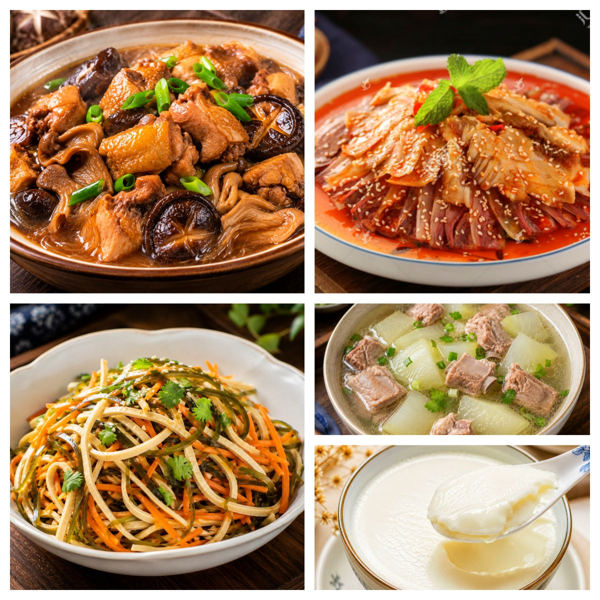 08月11日 周二麻辣鲜香：夫妻肺片🌶️、小鸡炖蘑菇、凉拌三丝、冬瓜排骨汤（赠品：双皮奶）