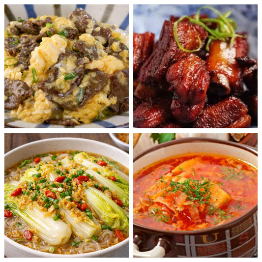 04月24日 周五家乡菜系列：嫩牛滑蛋、可乐排骨、上汤粉丝娃娃菜、罗宋汤