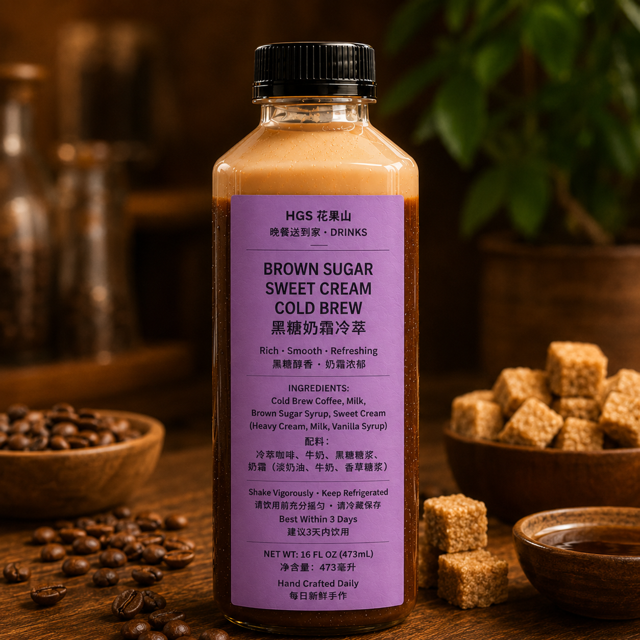 黑糖奶霜冷萃  Brown Sugar Sweet Cream Cold Brew