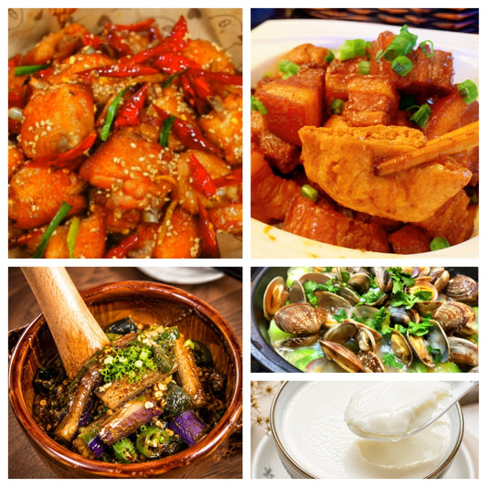 08月07日 周五麻辣鲜香：🌶️辣子鸡翅、油豆腐红烧肉、雷椒皮蛋茄子、白蚬子丝瓜汤（赠品：双皮奶）