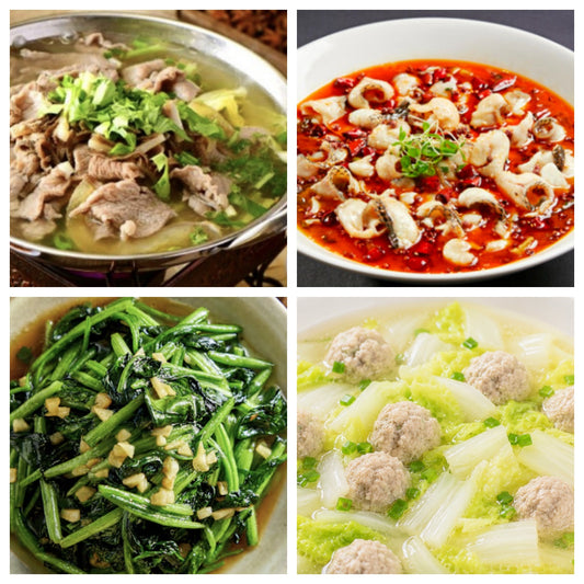 06月10日 周三麻辣鲜香：🌶️沸腾黑鱼片、跷脚牛肉、蒜蓉菠菜、白菜肉丸汤