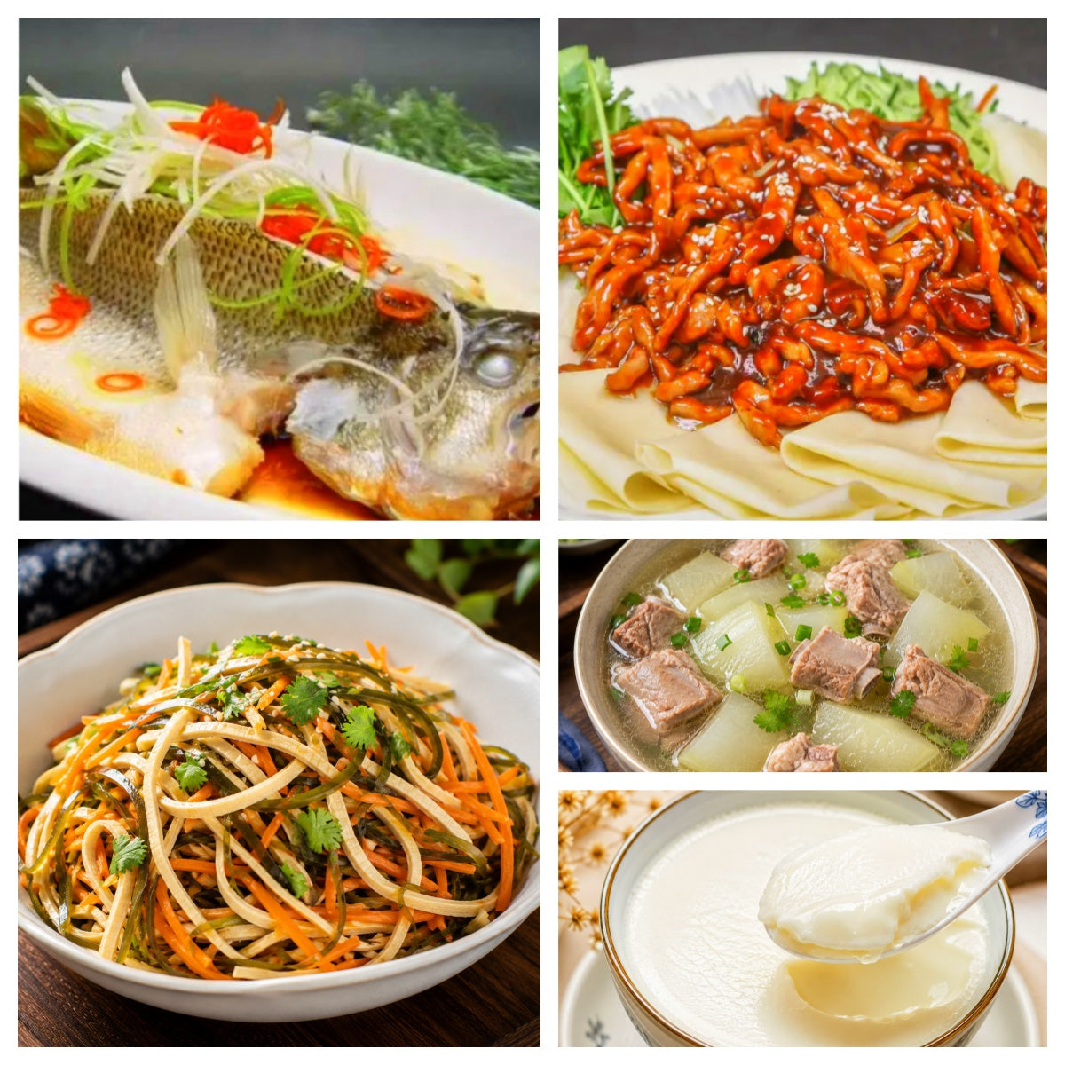 08月11日 周二经典回归：清蒸鲈鱼、京酱肉丝、凉拌三丝、冬瓜排骨汤（赠品：双皮奶）