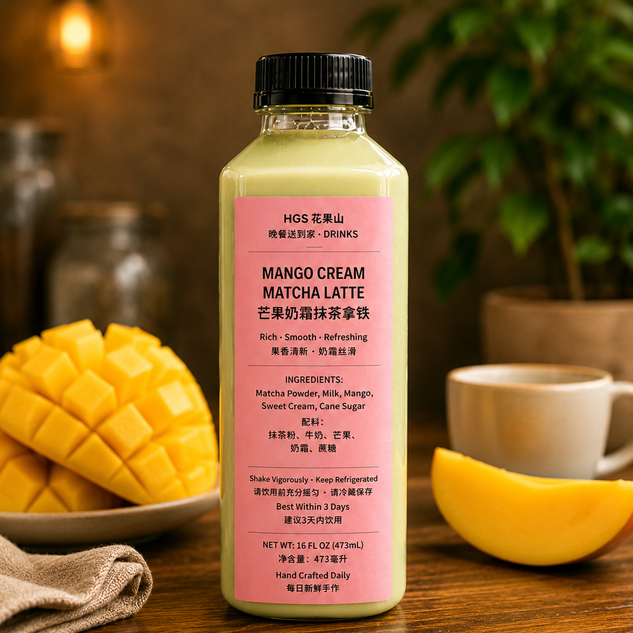 芒果奶霜抹茶拿铁 Mango Cream Matcha Latte